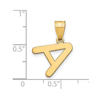 14k Yellow Gold Polished Bubble Letter A Initial Pendant