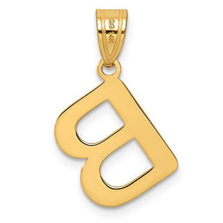 14k Yellow Gold Polished Bubble Letter B Initial Pendant