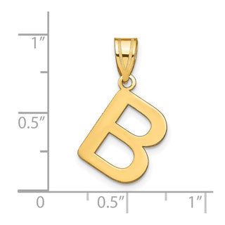 14k Yellow Gold Polished Bubble Letter B Initial Pendant