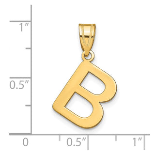14k Yellow Gold Polished Bubble Letter B Initial Pendant