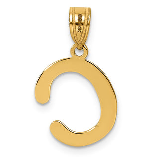 14k Yellow Gold Polished Bubble Letter C Initial Pendant