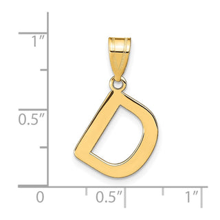 14k Yellow Gold Polished Bubble Letter D Initial Pendant