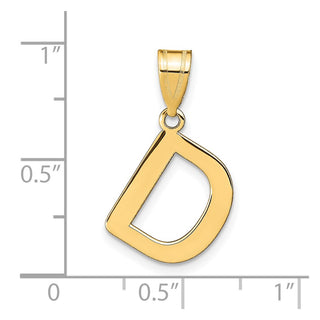 14k Yellow Gold Polished Bubble Letter D Initial Pendant