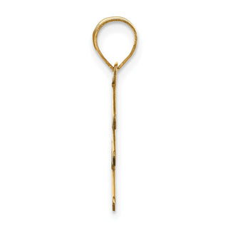 14k Yellow Gold Polished Bubble Letter E Initial Pendant