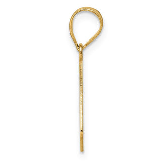 14k Yellow Gold Polished Bubble Letter E Initial Pendant