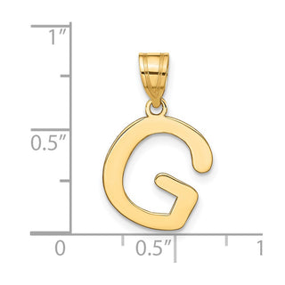 14k Yellow Gold Polished Bubble Letter G Initial Pendant