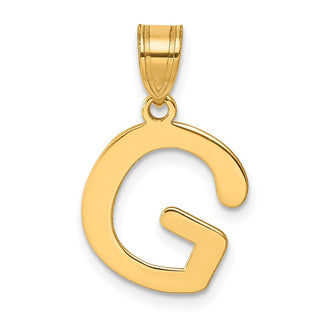 14k Yellow Gold Polished Bubble Letter G Initial Pendant