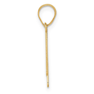 14k Yellow Gold Polished Bubble Letter H Initial Pendant