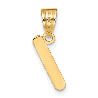 14k Yellow Gold Polished Bubble Letter I Initial Pendant