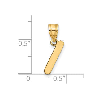 14k Yellow Gold Polished Bubble Letter I Initial Pendant