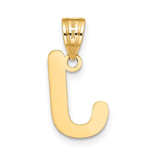 14k Yellow Gold Polished Bubble Letter J Initial Pendant