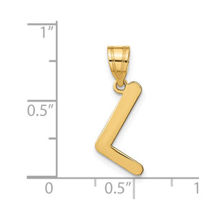 14k Yellow Gold Polished Bubble Letter L Initial Pendant