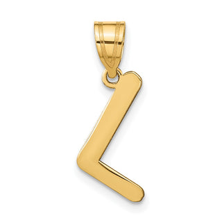 14k Yellow Gold Polished Bubble Letter L Initial Pendant