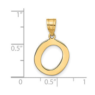 14k Yellow Gold Polished Bubble Letter O Initial Pendant