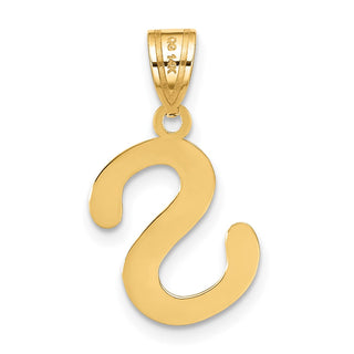 14k Yellow Gold Polished Bubble Letter S Initial Pendant