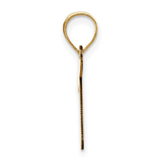 14k Yellow Gold Polished Bubble Letter T Initial Pendant
