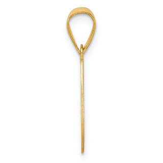 14k Yellow Gold Polished Bubble Letter U Initial Pendant