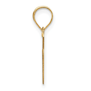 14k Yellow Gold Polished Bubble Letter V Initial Pendant