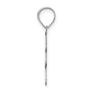 14k White Gold Polished Bubble Letter E Initial Pendant