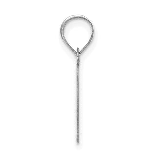 14k White Gold Polished Bubble Letter F Initial Pendant
