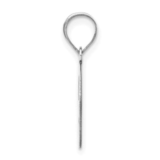 14k White Gold Polished Bubble Letter G Initial Pendant