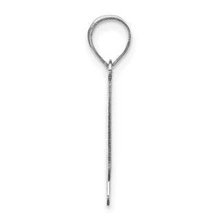 14k White Gold Polished Bubble Letter H Initial Pendant
