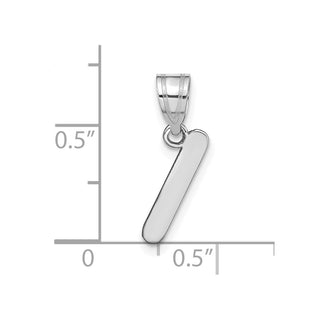 14k White Gold Polished Bubble Letter I Initial Pendant