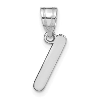 14k White Gold Polished Bubble Letter I Initial Pendant