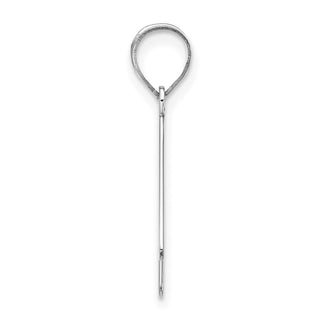 14k White Gold Polished Bubble Letter K Initial Pendant