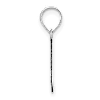 14k White Gold Polished Bubble Letter L Initial Pendant