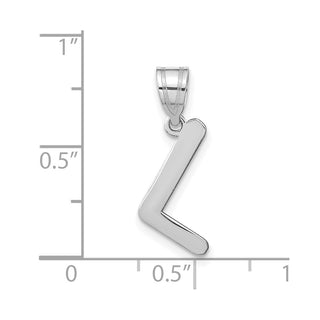 14k White Gold Polished Bubble Letter L Initial Pendant