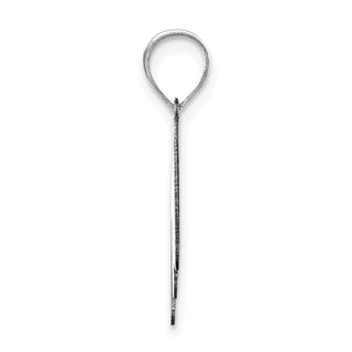 14k White Gold Polished Bubble Letter M Initial Pendant