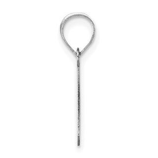 14k White Gold Polished Bubble Letter P Initial Pendant