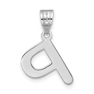 14k White Gold Polished Bubble Letter P Initial Pendant