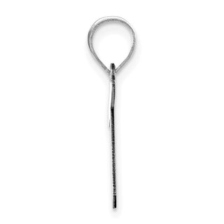 14k White Gold Polished Bubble Letter T Initial Pendant