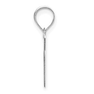 14k White Gold Polished Bubble Letter V Initial Pendant