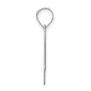14k White Gold Polished Bubble Letter W Initial Pendant
