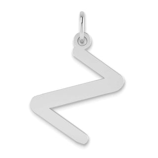 14k White Gold Polished Bubble Letter Z Initial Pendant