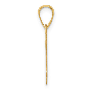 14k Yellow Gold Polished Bubble Letter X Initial Pendant