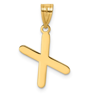 14k Yellow Gold Polished Bubble Letter X Initial Pendant