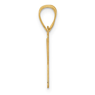 14k Yellow Gold Polished Bubble Letter Y Initial Pendant