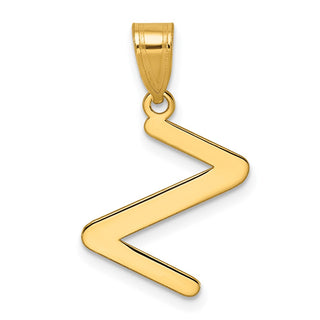 14k Yellow Gold Polished Bubble Letter Z Initial Pendant