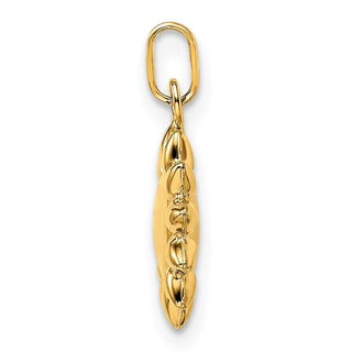 14k Yellow Gold Polished Puffed Sun Pendant
