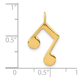14k Yellow Gold Polished Music Note Charm