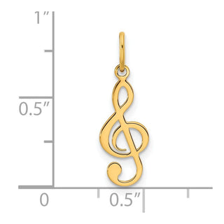 14k Yellow Gold Polished Treble Clef Charm YC1479