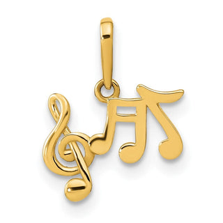 14k Yellow Gold Polished Music Notes Pendant YC1480