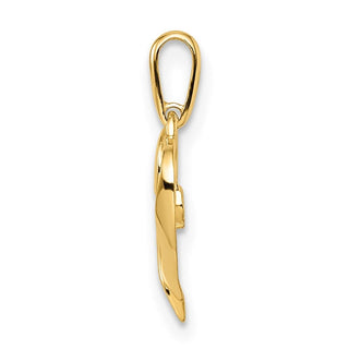 14k Yellow Gold CZ Heart Pendant YC1512