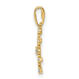 14k Yellow Gold CZ Snowflake Pendant