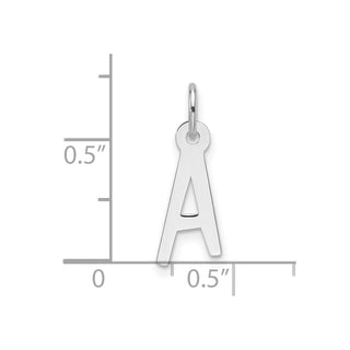 14k White Gold Slanted Block Letter A Initial Charm