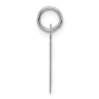 14k White Gold Slanted Block Letter B Initial Charm